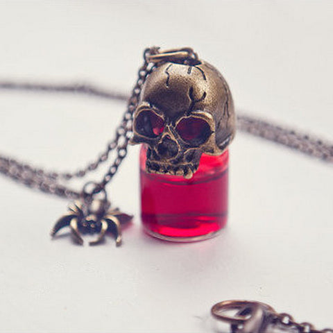 Halloween Spider & Skull Necklace