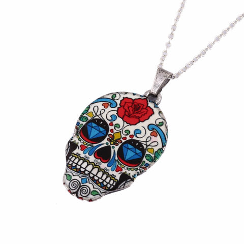 Flower Skull Necklace
