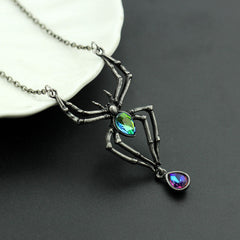 Black Spider Halloween Necklace