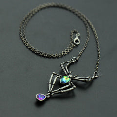 Black Spider Halloween Necklace