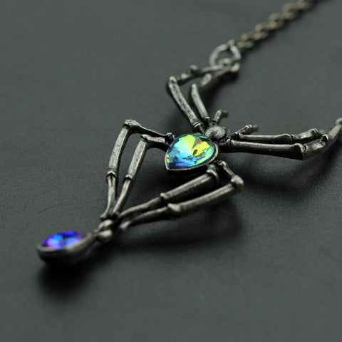 Black Spider Halloween Necklace