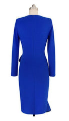 Blue Elegant Office Fishtail Dress