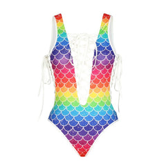 3D Skull Red Rose Printed Swimsuit