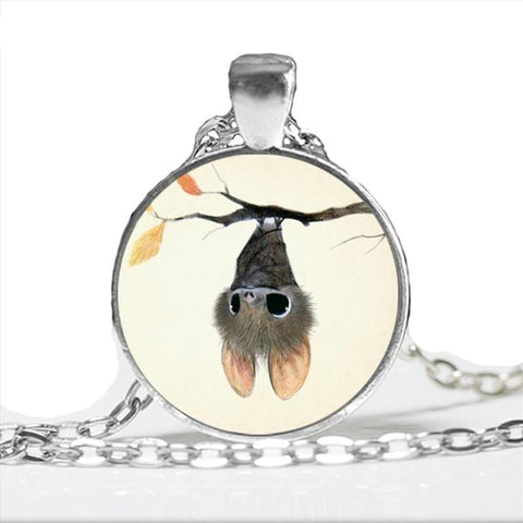 Halloween Bat Heart Necklace