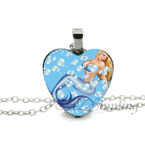 Mermaid Heart Shaped Necklace