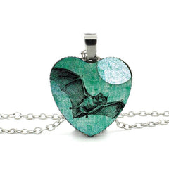Halloween Bat Heart Necklace