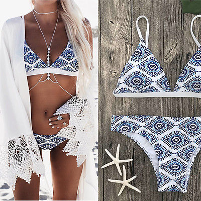 Vintage Floral Women Boho Bikini