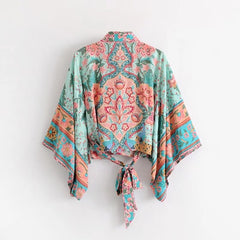 2018 Floral Printed Boho Kimono Blouse