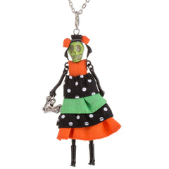 Bride and Groom Halloween Doll Necklace