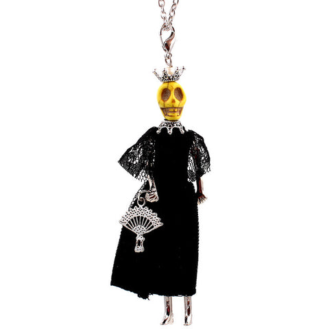Bride and Groom Halloween Doll Necklace