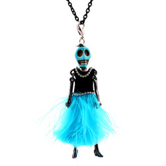 Bride and Groom Halloween Doll Necklace