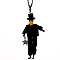 Bride and Groom Halloween Doll Necklace