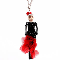 Bride and Groom Halloween Doll Necklace