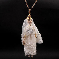 Bride and Groom Halloween Doll Necklace