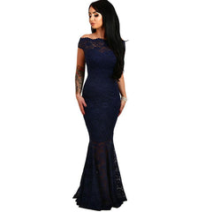 White Full Lace Fishtail Dress