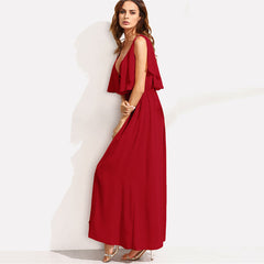 Deep V Neck Sleeveless Dress
