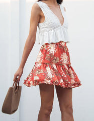 A-line Floral Boho Skirt