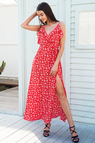 Print Floral Beach Maxi Dress
