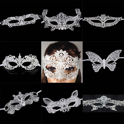 Halloween Women White Lace Mask