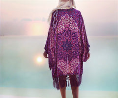 Summer Purple Boho Cardigan