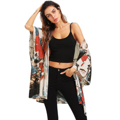 Mesh Embroidered Boho Kimono Cardigan
