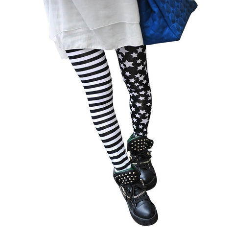 Printed Stripes Stars Tattoo Leggings