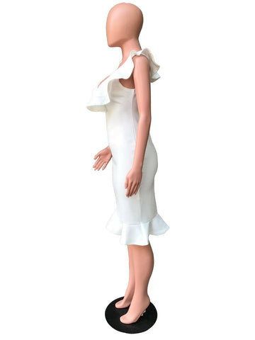 Sexy White Fishtail Dress
