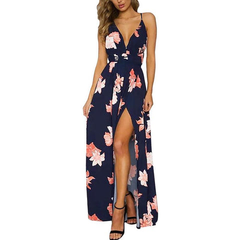V-neck Floral Dress