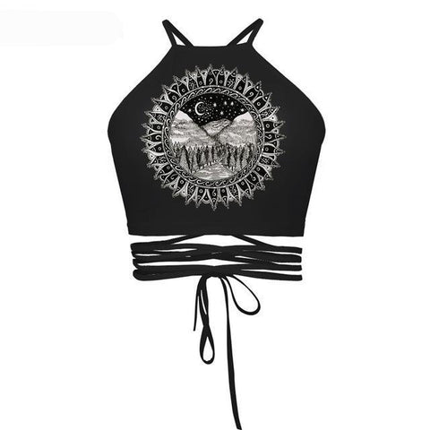 Sexy Skull/Moon/Earth Tattoo Tank Tops