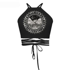 Sexy Skull/Moon/Earth Tattoo Tank Tops