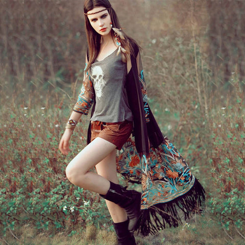 Summer  Cardigan Embroiered Boho Fashion 2018
