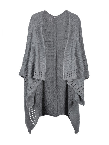 Elegant Grey Boho Sweater