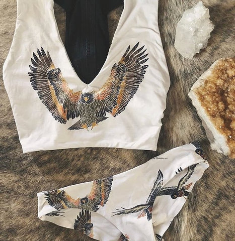Eagle Printed Tattoo Swimsuit