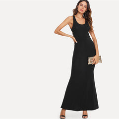 Backless Fishtail Maxi Dress