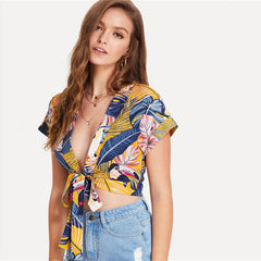 Deep V-neck Sexy Top
