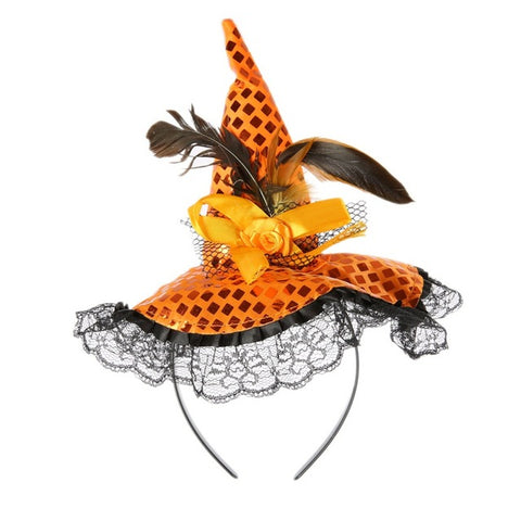 Halloween headband with small witch hat