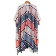 Tassel Boho Style Kimono Cardigan