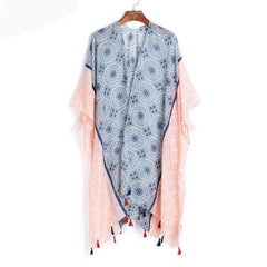 Tassel Boho Style Kimono Cardigan