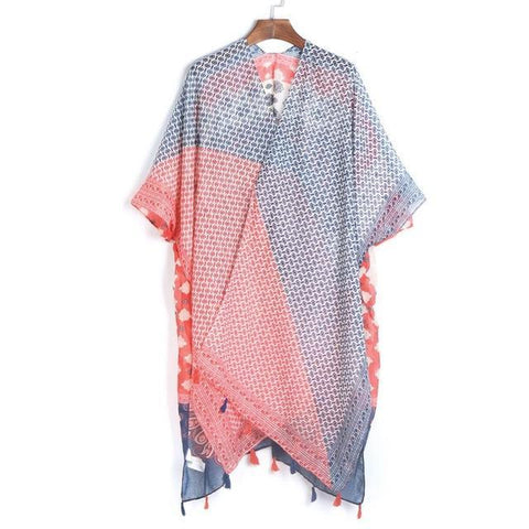 Tassel Boho Style Kimono Cardigan