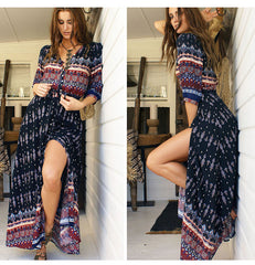 V neck Boho Style Dress
