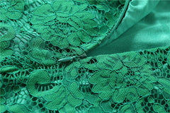 Ruffled Patchwork Lace Fishtail Dress