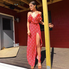 Print Floral Beach Maxi Dress