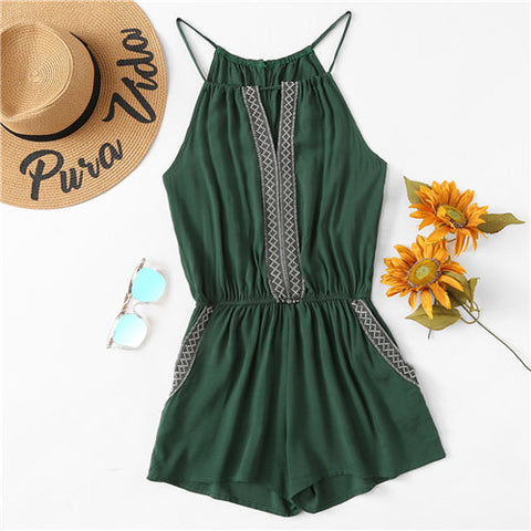 Embroidered Boho Jumpsuit