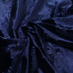 Velvet Blue Floral Velvet Mermaid Dress