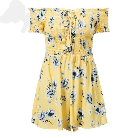 Shoudler Off Floral Boho Jumpsuit