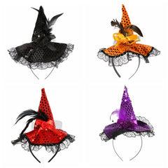 Halloween headband with small witch hat