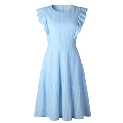 Blue White Women's Boho Dress