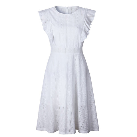 Blue White Women's Boho Dress