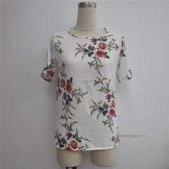 Short Sleeve Chiffon Boho Blouse