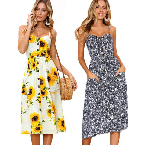 Floral Printed Boho Maxi Dress